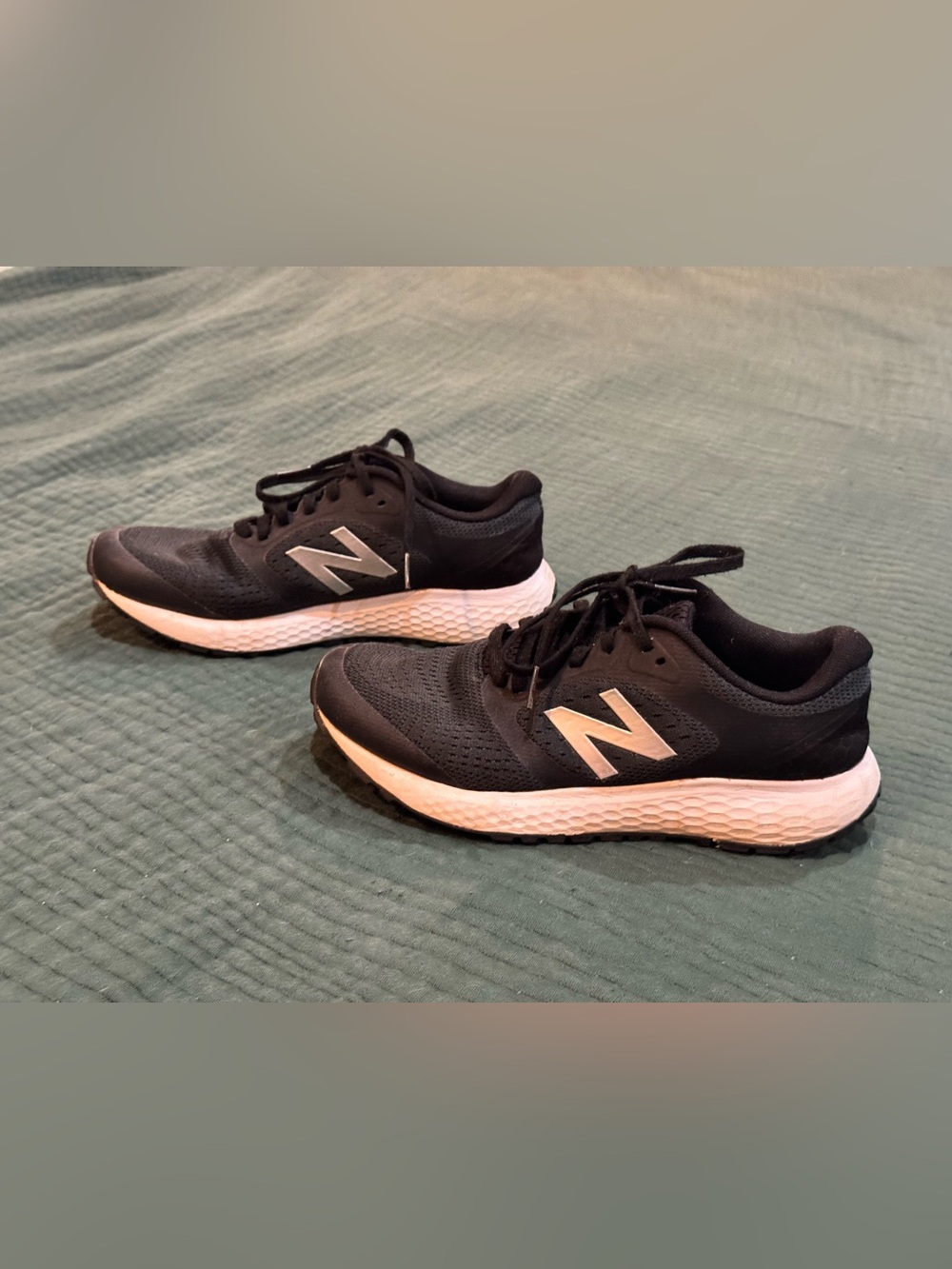 New Balance Black Athletic Sneakers with White Midsole